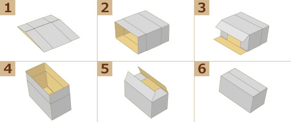 A式段ボール箱組み立て説明