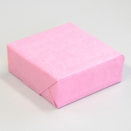 和紙風ラッピング。ピンク(桃)色のクインロール梱包材