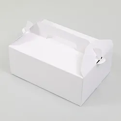 カットケーキが4~5個入る、持ち手の付いたサイドオープン型テイクアウトBOX