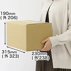 運送便80サイズダンボール箱(A4版ピッタリで天地19cmの箱)