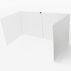 デスク用パーテーション 両面白 L(高さ700mm/長さ可変700~1400mm)