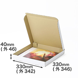 【宅配80サイズ】発送用ダンボール箱 LPレコード対応 深さ40mm(白)