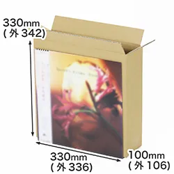正方形33cm角|3辺合計79cm|LPレコードが約20枚入る|A4用紙対応の段ボール箱