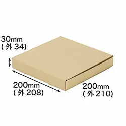 EPレコード梱包用ダンボール箱 | EPレコード6枚用 | 正方形の薄型タイプ | お皿やプレート・ミニ色紙の梱包にも