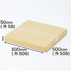 正方形50cm角・厚さ5cm|キャンバス・絵画・額縁・アート作品・印刷物・図面用の浅型段ボール箱