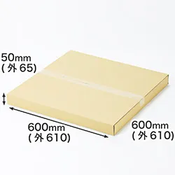 正方形60cm角・厚さ5cm|キャンバス・絵画・額縁・アート作品・印刷物・図面用の浅型段ボール箱