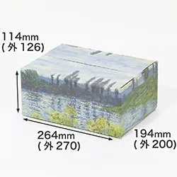 クロード・モネ|ヴェトゥイユのセーヌ河岸|印象派|デザイン入り段ボール箱