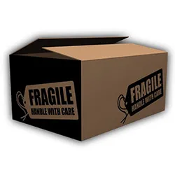 アメリカンポップなデザイン入り段ボール箱|タグ柄・FRAGILE|VillageBox・ヴィレッジボックス
